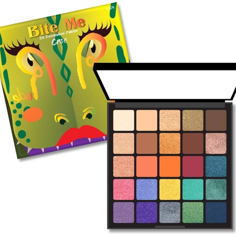 Rude Bite Me 25-Color Eyeshadow Palette - Vibrant Multi-Color Makeup